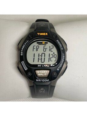 Timex Ironman Triathlon Watch Mens 30 Lap 100M Mens Digital Black tone 38mm runs